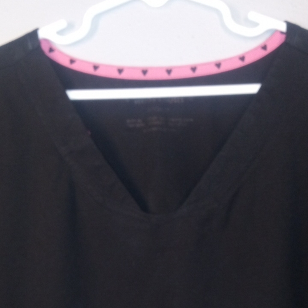 Heart Soul Black Women's Short Sleeve V-neck Scrub Top Size SP - Picture 4 of 6